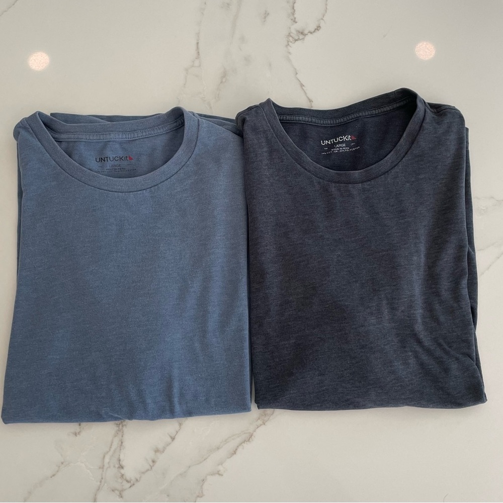 UNTUCKit Men's Short Sleeve Tees in Blue and Blue/Grey